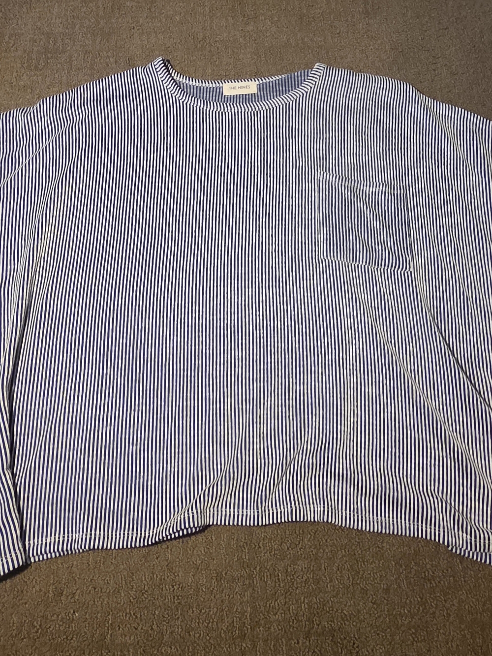 Striped Blue and White Oversized Womens shirt.